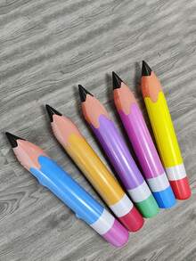 1pc-Jumbo Inflatable Pencil 7 Colors Blow Up Pencil Crayons Balloons Decorations For Classroom Theme Back To School Birthday Party Supplies Home Decor Room Decor School Supplies - Multicolor - View 6