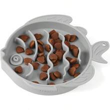 Coomazy Large Silicone Slow Feeder Dog Bowls, Interactive Puzzle Toy Pets Food Training, Keeps Dogs Busy, Prevents Puppy Overeating (Dark Green, Large: 3.2Cup) - Xám khói - Xem 1