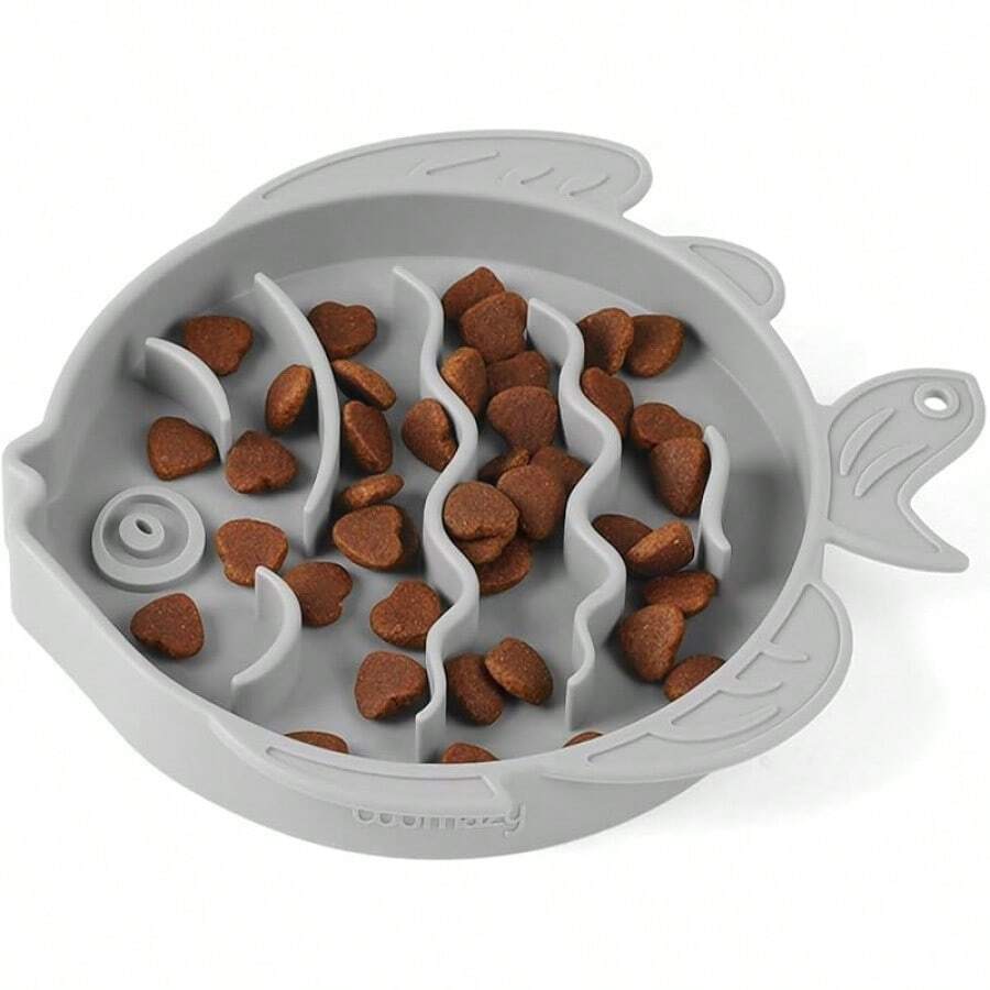 Coomazy Large Silicone Slow Feeder Dog Bowls, Interactive Puzzle Toy Pets Food Training, Keeps Dogs Busy, Prevents Puppy Overeating (Dark Green, Large: 3.2Cup) - Xám khói - Xem 1