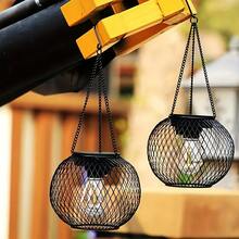 RANGDONG 1 件/2 件太阳能灯笼，金属悬挂装饰灯，庭院装饰路径照明，户外装饰，吊灯，IP65 防水花园灯，适用于人行道、小径、节日氛围装饰