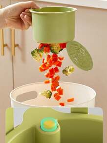 1pc Multifunctional Hanging Over Sink Basket, Detachable Sink Strainer For Kitchen, Bathroom Drain Filter & Food Waste Separator, Fruit Washing Colander, Suitable For Apartment Living