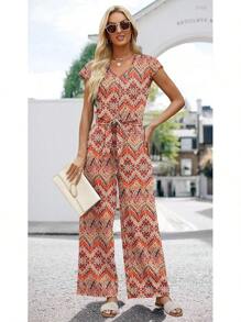 XIEERDUO 2 Piece Sets For Women Summer Outfits 2025 Beach Vacation Clothes Travel Outfits V Neck Crop Tops Wide Leg Pant Sets