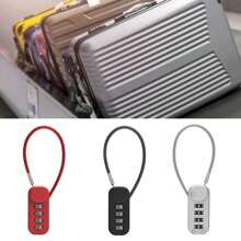 Portable Zinc Alloy 4 Digit Password Lock Wire Rope Anti-Theft Backpack Zipper Lock Padlock Luggage Combination Lock Travel