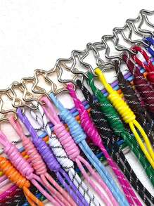 1 قطعة حبل متعدد الألوان مزدوج العقدة من البوليستر، مصنوع يدويا، إكسسوار DIY لحقائب، سلاسل الهاتف، ومعلقات المجوهرات