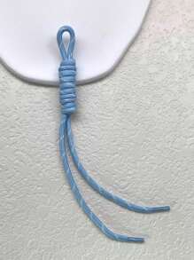 1 قطعة حبل متعدد الألوان مزدوج العقدة من البوليستر، مصنوع يدويا، إكسسوار DIY لحقائب، سلاسل الهاتف، ومعلقات المجوهرات