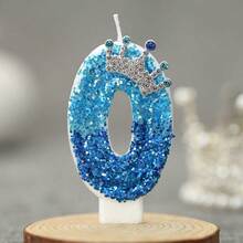 1pc Crown Digital 0-9 Candle Peacock Blue Creative Birthday Candle Daily Best Birthday Gift For Mother To Girlfriend Anniversary Celebration Supplies - Multicolor - View 19