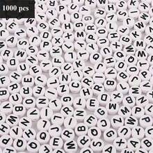 100/200/300/500/1000pcs Acrylic Letter Beads Jewelry Making Kits, Bohemian Style Beads For DIY Bracelets, Necklaces, Keychains - Hollow Letter Beads Mixed With Game & Friendship Themed Beads - Black and White - View 33