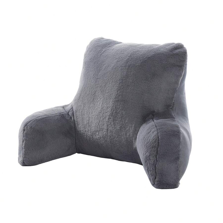 Reading Pillow For Sitting In Bed Adult, Lounger Backrest Pillow With Arms, Faux Fur Bed Reading Pillow With Washable Cover, Back Pillow For Sitting Up With Extended Arms