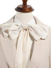 1 件女士休闲优雅纯色领结装饰可拆卸假领，适合派对、宴会、晚礼服、舞台表演