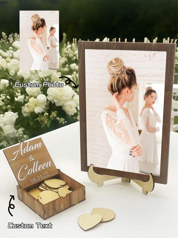 32pcs Personalized Photo Marriage Signature Frame Set, Stores Love Notes From Guests, Wedding Guest Book, Home Decor For Bedroom, Modern & Stylish, Ideal Gift For Him, Her, Boyfriend, Girlfriend, Dad, Mom, Family, Friends, Anniversary, Valentine's Day, Mother's Day, Back To School, Christmas, Halloween, Ramadan, Birthday, Father's Day, Graduation, Housewarming, Restaurant, Living Room, School