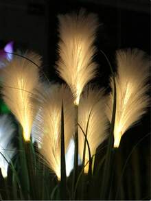 1pc Solar Reedlight LED Garden Light, Outdoor Solar Lights, Solar Simulation Reed Lamp, Suitable For Backyard/Patio/Path/Walkway/Garden/Outdoor, Spring/Summer Atmosphere/Wedding Decor/Landscape Yard, Pathway, Lawn Garden Decor, Outdoor Patio Decor, Garden Decor, Holiday/Wedding/Party Decor - Huang Guang - View 2