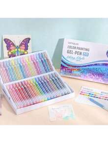 朗果新品上市72/54/36/24/16色亮彩中性笔加彩盒套装 亮彩中性笔1.0mm礼盒套装 高颜值彩色绘画笔，适合学校用品，返校季 - 彩色 - 查看 15