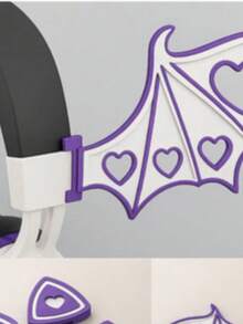 Cat Ear Headphones + Bat Wings | Headset Accessory Kit - Tím và Trắng - Xem 2