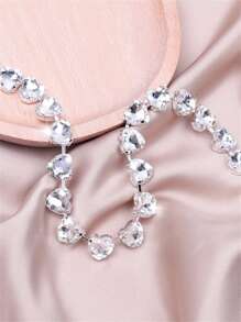 Elegante Mode Halskette mit Herzform Strass