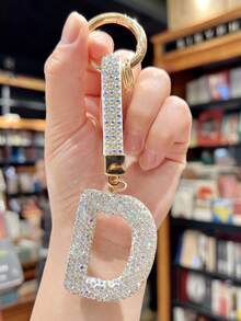 26 件英文字母形状水钻钥匙扣，闪亮钻石设计汽车钥匙扣，创意钥匙扣，通用，送给司机的礼物 - 均碼 - 查看 26