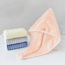 1 件波浪形干发帽，超强吸水，柔软舒适，不伤头发，无需吹干，快速干燥，高弹性头发，返校、旅行度假必备品，女士发饰