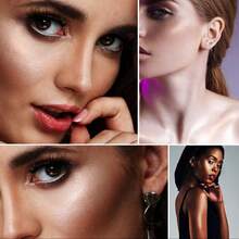 Body Face Luminizer Highlighter Cream Spray Liquid Bronzer Illuminator Glow Glistening Makeup Foundation, Father's Day Graduation Birthday Holiday Spring Summer Y2K Fancy Fashion Makeup Cosmetic Party Beach Travel Camping Outdoors School Campus Trip Festivals Decor Gift Present Rose Girl Cosplay Best Color Charm Vibe - 01 - 查看 7