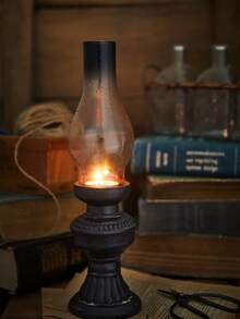 Świecznik do modelowania lamp naftowych, Halloween, dekoracyjny świecznik, ozdoba, stary, retro, nostalgiczny, świecznik z lampą naftową, kreatywne rekwizyty do kolacji przy świecach, bar, kawiarnia, restauracja, ozdoby ludowe, sklep, scena barowa, ozdoby dekoracyjne, wystrój pokoju, wystrój sypialni, dekoracje na Halloween, drobiazgi, wystrój domu, salon