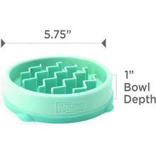 Outward Hound Fun Feeder Slo Bowl, Slow Feeder Dog Bowl, Medium/Mini, Turquoise - Mint - 查看 7