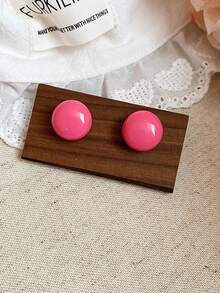 1 对亚克力时尚百搭甜美风格耳钉，适合女性日常佩戴、新年、圣诞节、情人节、复活节等场合 - 彩色 - 查看 10