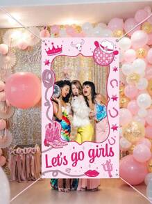 Westliche Cowgirl Party Dekorationen, Lasst uns Mädels los, Geburtstags Fotobox Requisiten, Disco Pink Cowboy Party Hintergrund, Wildwest Thema Party Dekorationen, Cowgirl Cowboys Junggesellinenabschied Rodeo Party Zubehör