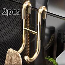 1pc Stainless Steel Towel Hook, Punch Free Bathroom Partition Hook, Heavy Duty Hook Rack For Robe, Towel, Over The Door Hook For Bathroom, Kitchen Multi-Scale Use, Bathroom Accessories