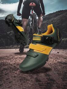 山地骑行鞋男女款速度骑行运动鞋锁鞋，MTB 骑行平踏鞋自行车户外鞋自锁亮蓝色