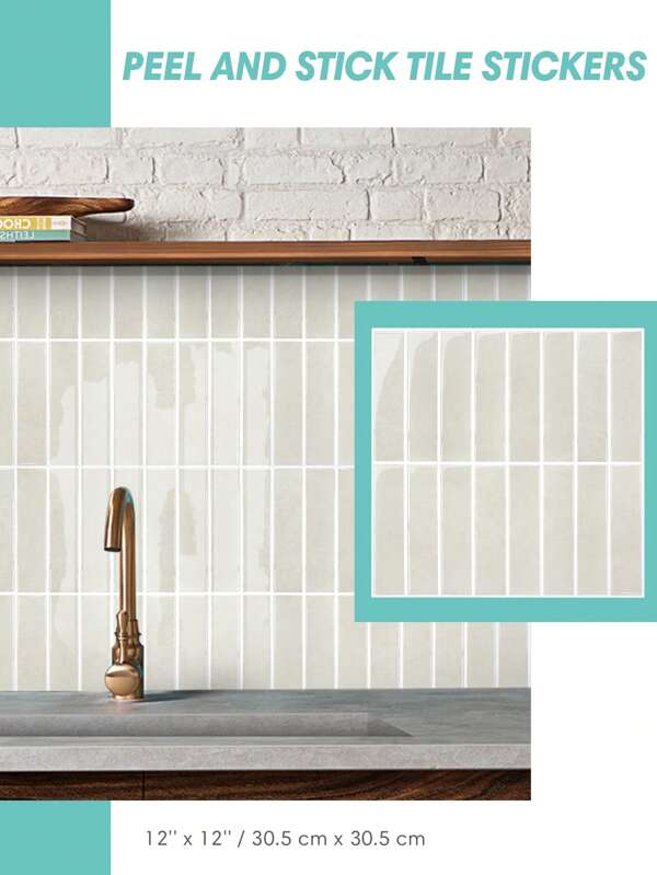 COMMOMY 10/20 Piezas de azulejos adhesivos de respaldo lineal verde bosque, adhesivos de pared de azulejos de vinilo impermeables, resistentes al agua y a altas temperaturas, para cocina, baño, fácil de instalar, decoración de paredes, múltiples estilos
