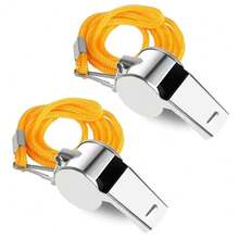 1 قطعة/3 قطع/5 قطع صافرات من الفولاذ المقاوم للصدأ عالية النغمة، سطح لامع، مناسبة للرياضة والمدربين والمغامرات الخارجية. تصميم بدون لؤلؤ، مع سلسلة سوداء أو صفراء للحكام والمدربين والاستخدام، توفر صوتًا واضحًا للمعلنين الرياضيين والمتنزهين ومدربي الحيوانات الأليفة