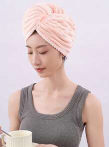 1 件波浪形干发帽，超强吸水，柔软舒适，不伤头发，无需吹干，快速干燥，高弹性头发，返校、旅行度假必备品，女士发饰