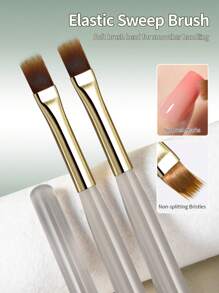 RS NAIL Pincel de Uñas RSNAIL Ombre talla grande Ancho y con Cerdas Suaves, Pincel Degradado con Mango Acrílico Cómodo, Fácil de Usar, Material Duradero y Suave para Pintura de Uñas con Gel, Herramienta DIY Perfecta para Principiantes y Profesionales