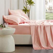 Full Size Satin Sheet Sets - 4 Piece Coral Silky Satin Sheet Set Full With Deep Pocket, Luxury Silk Feel Satin Bed Sheets Full Bedding Set (1 Flat Sheet,1 Fitted Sheet,2 Pillow Cases) - 綠色 - 查看 5