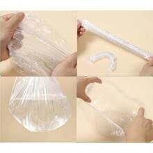 200 PCS Disposable Shower Caps Plastic Clear Hair Cap Elastic Waterproof Hair Bath Caps Thining Shower Cap For Women Men S Hotel And Hair Salon Travel Spa Home U Beauty Salon Accories - Clear - View 4