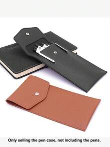 1个真皮铅笔盒，大容量多功能文具包，男女通用，学生适用，铅笔袋，书包，学习用品，返校季 - 單件 - 查看 3