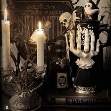 1 件女巫手烛台手掌装饰骨手托盘工艺家具办公桌恐怖氛围装饰哥特式女巫手烛台树脂装饰骨手托盘工艺家具办公桌装饰