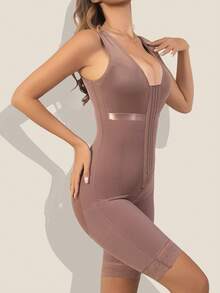 1pc Colombianas Shapewear Compression Garment Stage 2 S Reductoras Y Moldeadoras Full Body Shaper For Women Liposuction Bodysuit With 3 Hooks - Purple - View 5