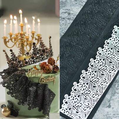 1pc Lace Silicone Mold, Cake Decoration Lace Edge Silicone Mold, Baking Tool