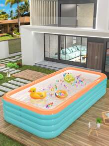 3-Ring 4-Ring Oversize Family Friendly Giant Inflatable Swimming Pool, Thick PVC, Foldable Portable Summer Water Park