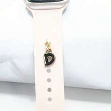1pc Diamond Encrusted 26 English Letter Charm, Suitable For Silicone Watch Band Decoration