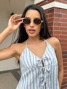 DareSee 3 Stück Damen Metallrahmen ovale modische Brillen, geeignet für den täglichen Gebrauch, Reisen, Urlaub, Strand, Musik-Festivals, Y2K-Festivals, Schulanfang, Herbst, Halloween, Winter