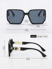 XVBQ 1 件方形设计师外观超大迷人时尚眼镜，适合日常佩戴，带包装 - 彩色 - 查看 6