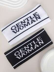 2/1件装黑白男女通用运动头带，吸汗头巾，日常佩戴、洗脸、跑步等场合适用，男女皆宜，秋冬季发带发饰，女士蝴蝶结发饰，适合度假装扮，女士头巾，柔软头巾