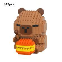 1 Set de talla grande de 400 piezas de bloques de construcción con diseños lindos de Capibara para adultos, serie de animales DIY, regalo para cumpleaños/Día del Padre/boda, decoración de escritorio, alivio de presión y estrés, exhibición en el hogar/oficina