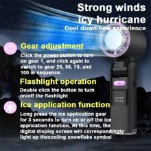 1PC USB Rechargeable 4000mAh High-Speed Turbine Cooling Fan,Ultra-Quiet, Long-Lasting, Portable Mini Fan, Foldable, Air Conditioning, Portable Fan