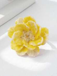 1 pieza Anillo de dedo hecho a mano y delicado con diseño de flor de camelias de colores, inspirado en la naturaleza y con estilo bohemio, apropiado para usar en bodas, citas, fiestas o regalar