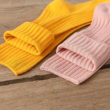 10 Pairs All Season Basic Solid Color Women Cotton Socks Girl Colorful In Tube Sock Free Size US5-9 - 米色 - 查看 11