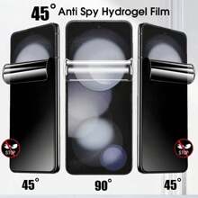 3Pcs Privacy Hydrogel Film For Galaxy Z Flip Series, Polyethylene Terephthalate Glossy Screen Protector, Fingerprint Compatible, Anti-Scratch, Ultra HD, Non-Tempered Soft Guard