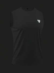 3er Pack Herren ärmellose Sport Weste Einfarbig, Stier Kopf Aufdruck, Rundhals-Tanktop, lässige Outdoor Fitness Trainingskleidung, einfarbige ärmellose Herrensportbekleidung, geeignet für Gym, tägliches Training, Laufen, Basketball und Zuhause