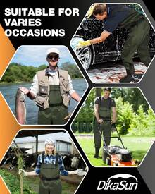 Waterproof Fishing Waders For Men Women,Chest Wader With Boots For Duck Hunting & Fly Fishing| Lightweight Bootfoot Waders,US Size,Dark Green - Dark Green - View 3