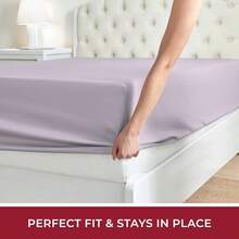 Mellanni King Fitted Sheet - Iconic Bedding Sheets With Up To 16 Inch Deep Pocket - Soft & Cooling - Fade & Stain Resistant - 1 PC (King, Light Blue) - 1335 薰衣草 - 查看 5